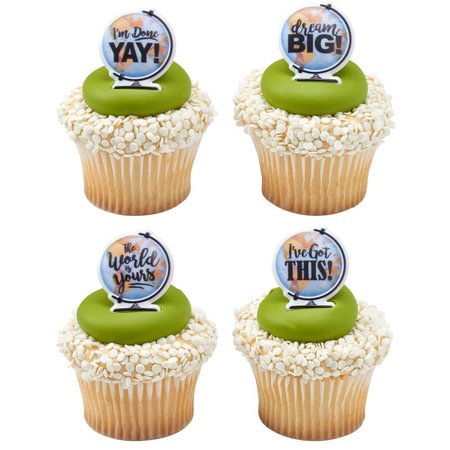 CAKEDRAKE Gradutuation Theme Cake Topper, Dream Big-Cupcake Rings 24/PKG CD-DCP-23431-24/PKG